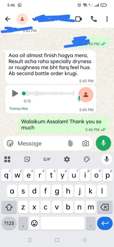 Verified customer review