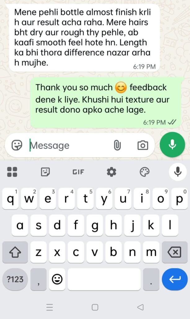 Verified customer review